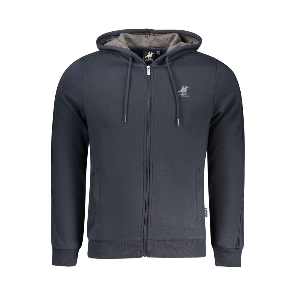 U.S. GRAND - HOODIE ZIPPÉ HOMME BLEU LOGO IMPRIMÉ | COLLEKT PARIS