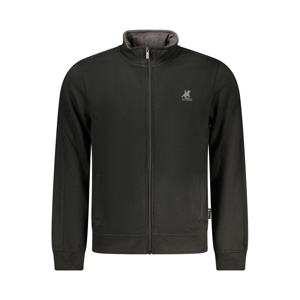 U.S. GRAND - SWEAT ZIPPÉ HOMME NOIR LOGO BRODÉ | COLLEKT PARIS