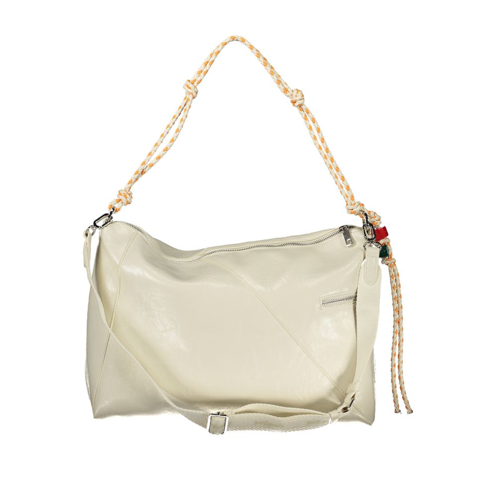 DESIGUAL - SAC À MAIN FEMME HALF LOGO LEIRIA 2.0 ÉCRU | COLLEKT PARIS
