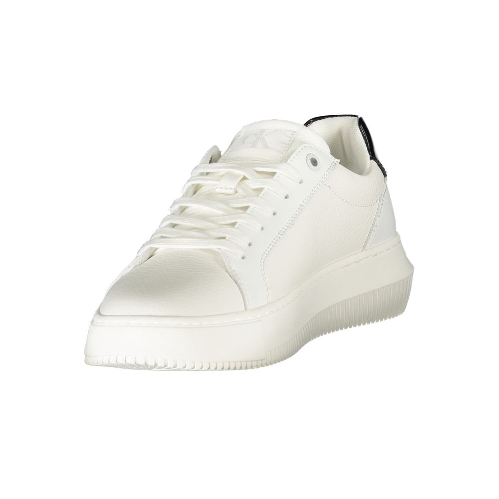 CALVIN KLEIN - SNEAKERS FEMME BLANCHES À DÉTAILS NOIRS | COLLEKT PARIS