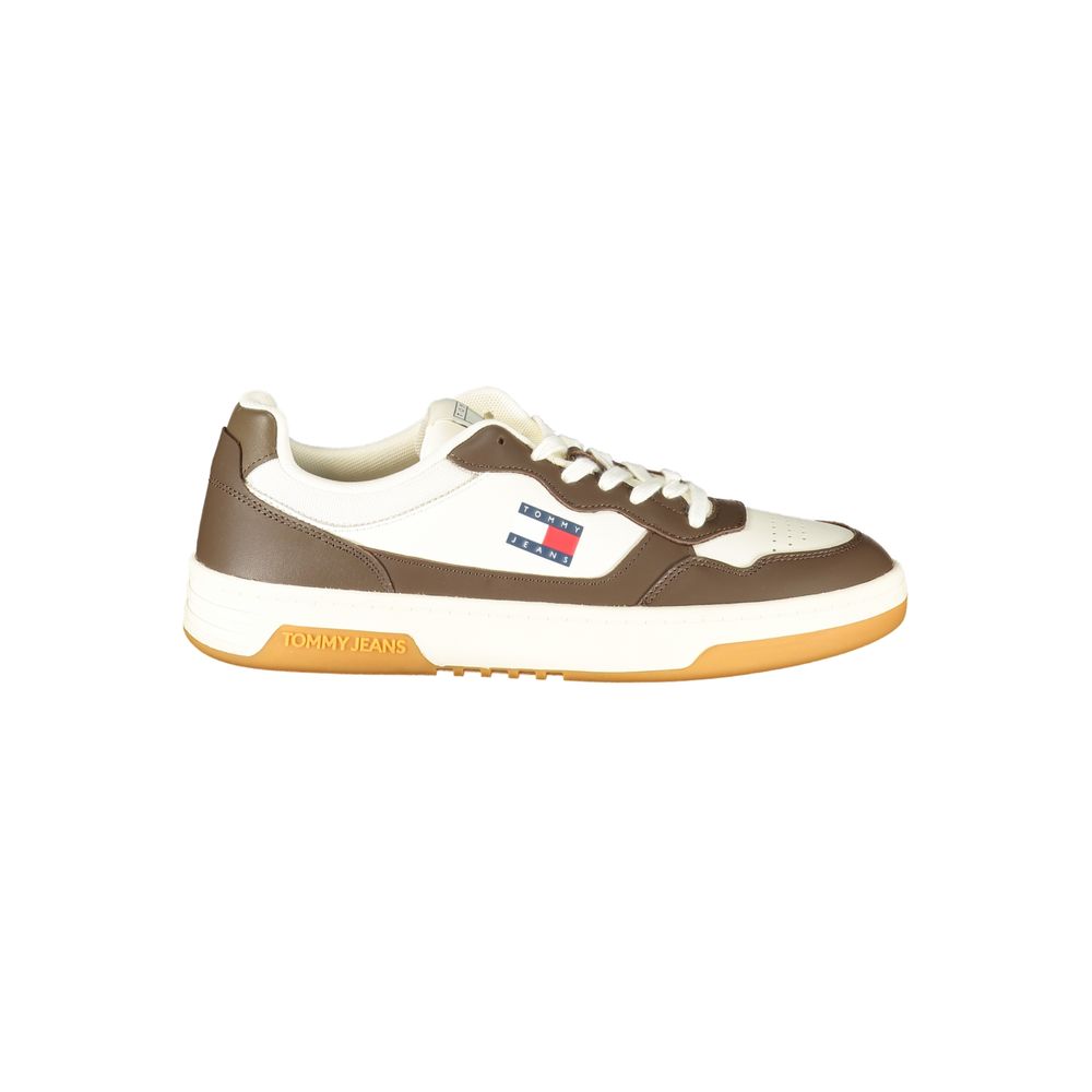 TOMMY HILFIGER - SNEAKERS HOMME BLANCHES À DÉTAILS MARRON | COLLEKT PARIS