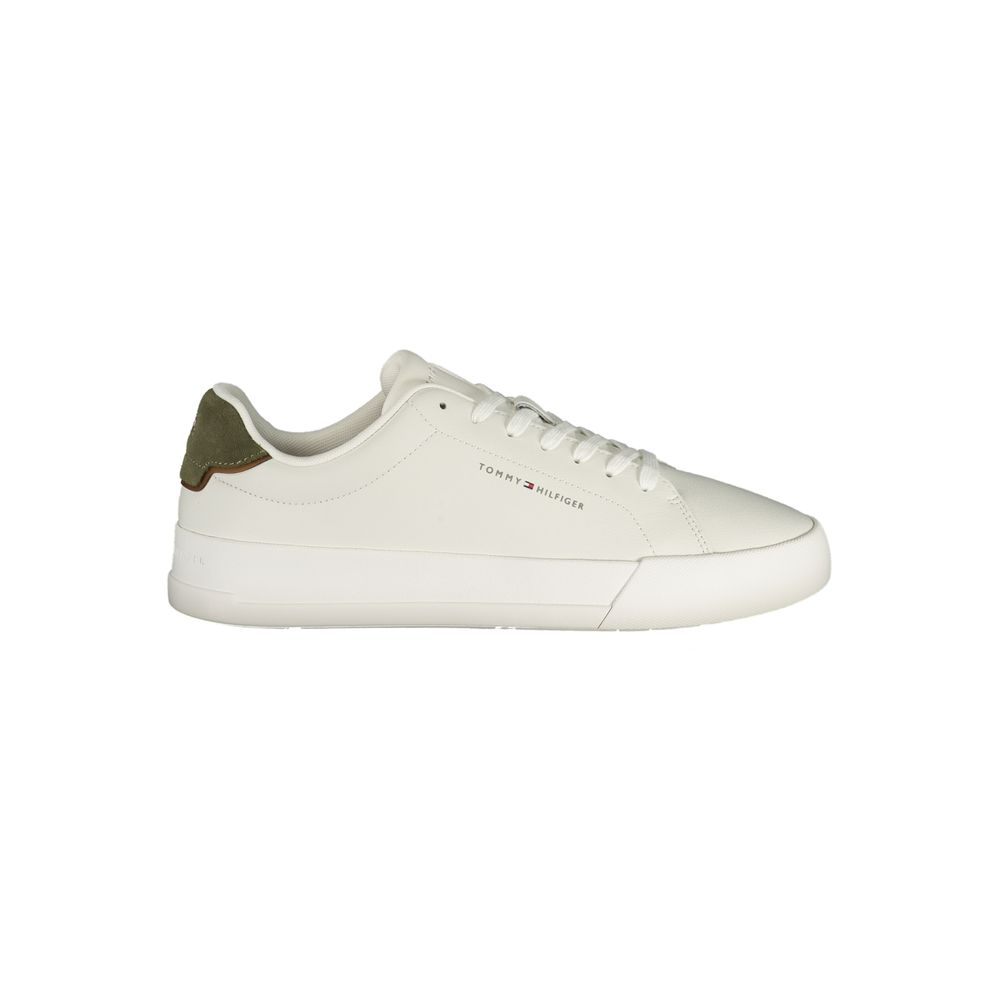 TOMMY HILFIGER - SNEAKERS HOMME BLANCHES À DÉTAILS VERTS | COLLEKT PARIS
