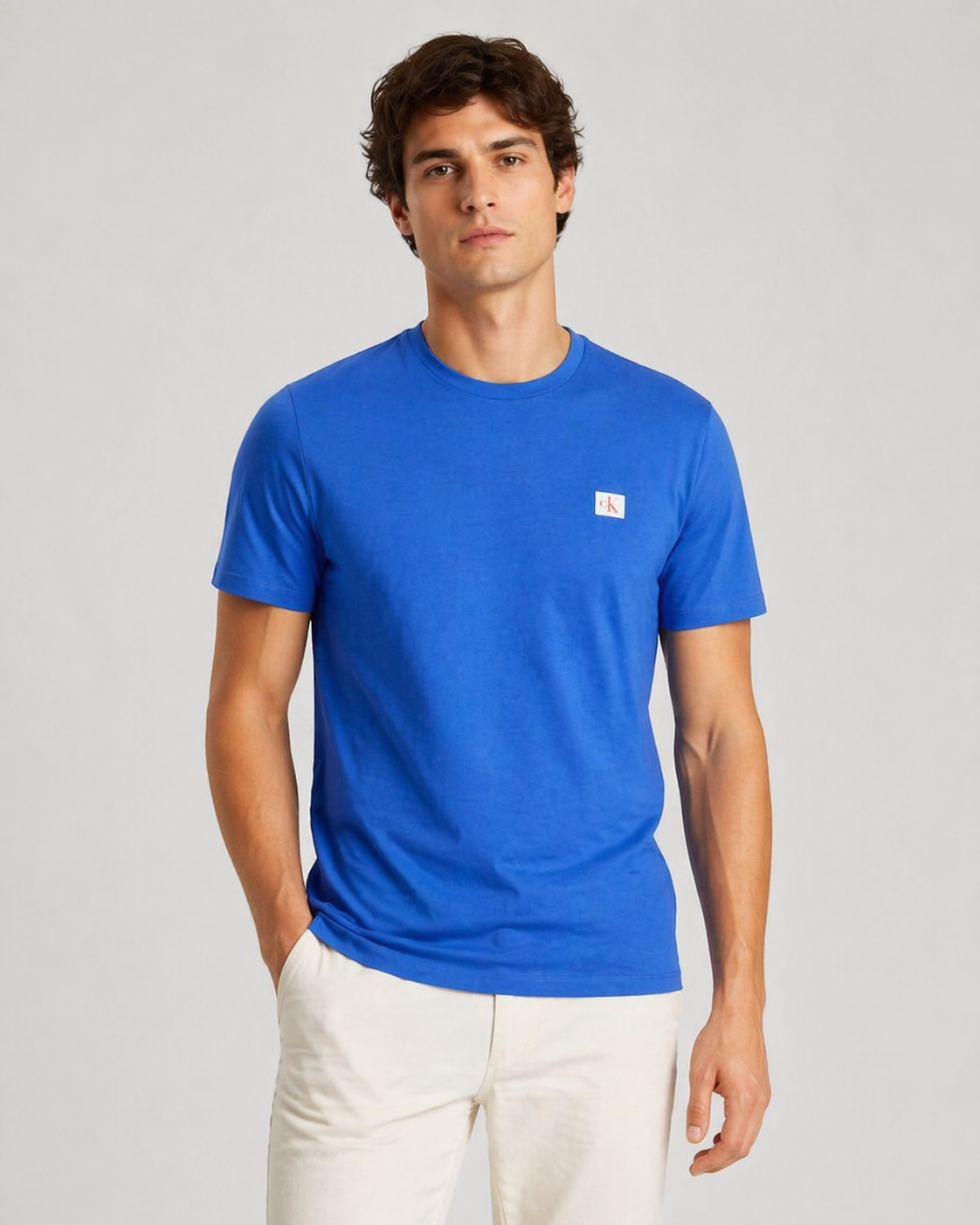 CALVIN KLEIN - T-SHIRT HOMME BLEU EN COTON | COLLEKT PARIS
