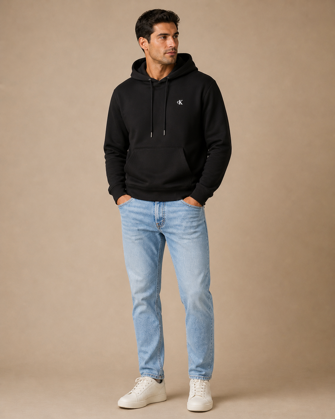 CALVIN KLEIN - SWEAT À CAPUCHE HOMME NOIR EN COTON | COLLEKT PARIS