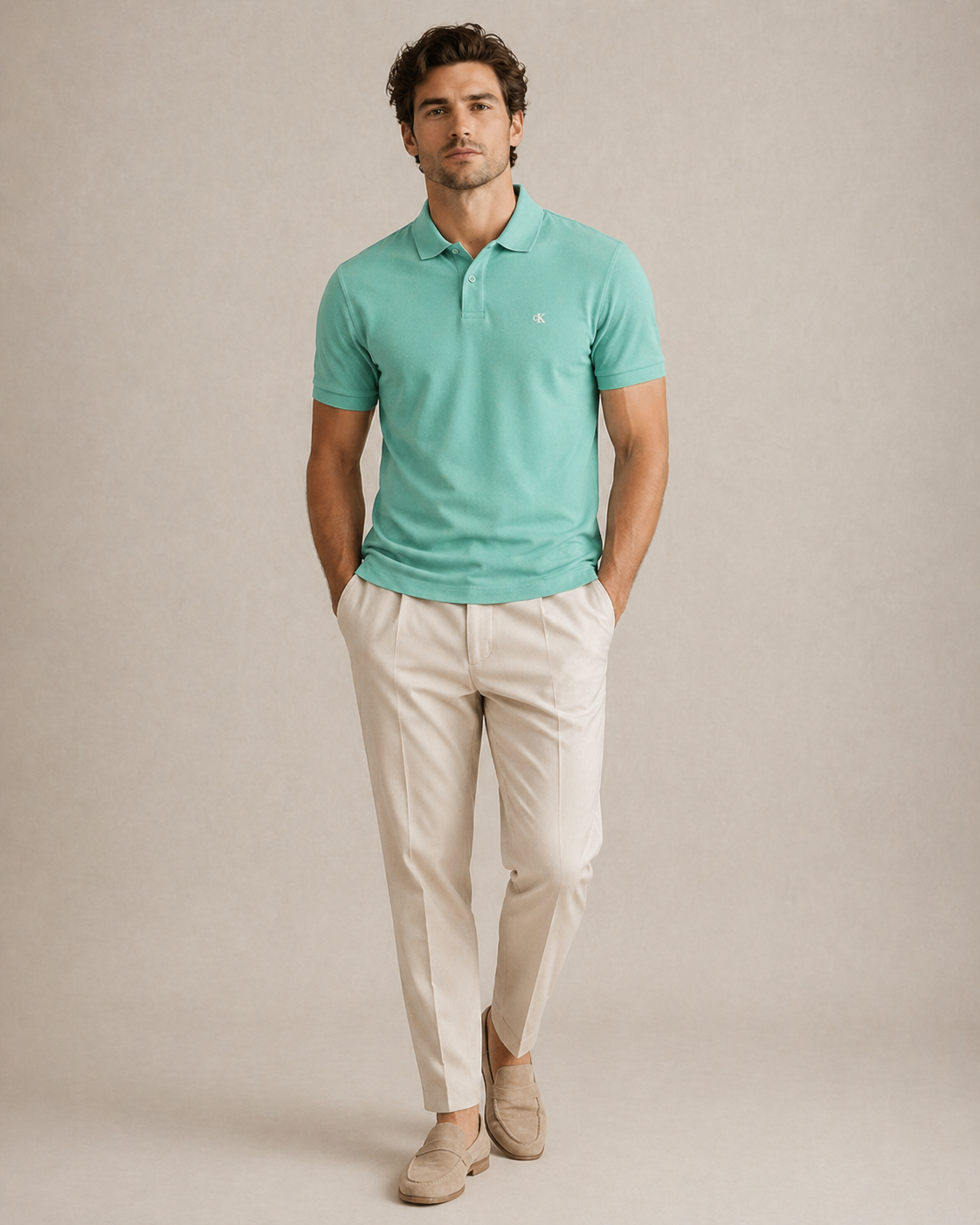 CALVIN KLEIN - POLO HOMME VERT EN COTON | COLLEKT PARIS