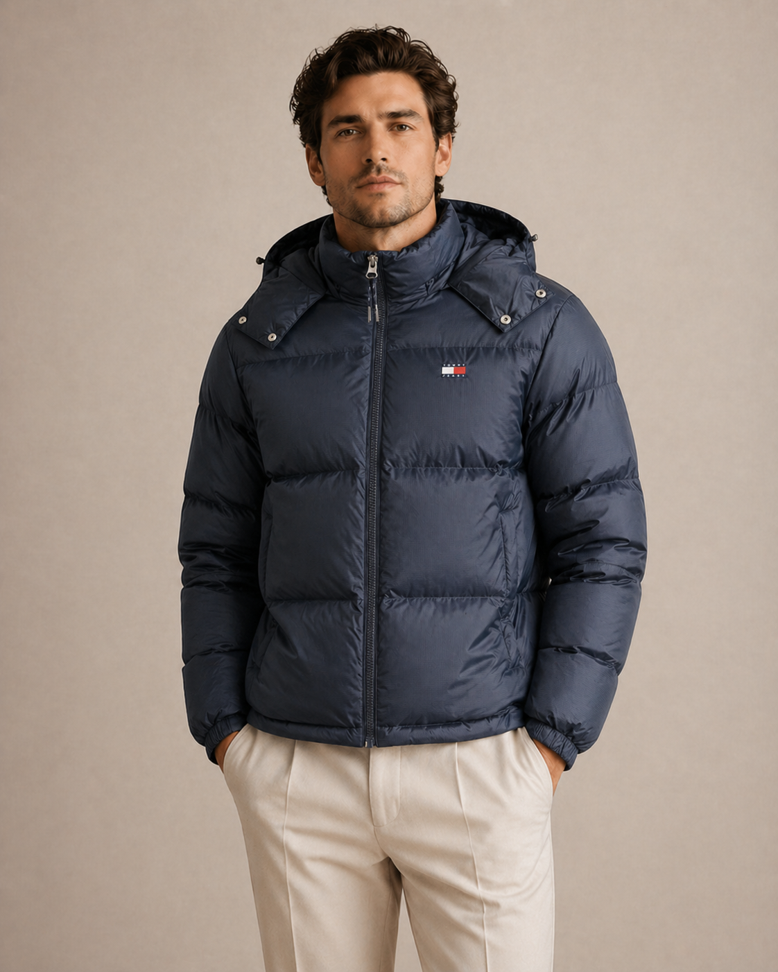TOMMY HILFIGER - VESTE HOMME BLEUE DÉPERLANTE | COLLEKT PARIS