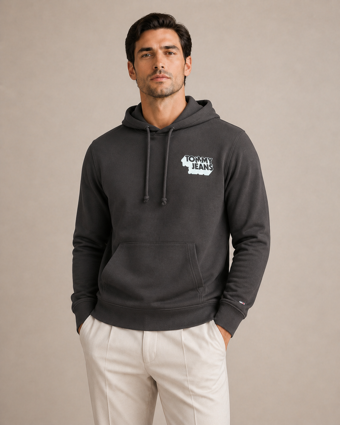 TOMMY HILFIGER - SWEAT À CAPUCHE HOMME NOIR EN COTON | COLLEKT PARIS