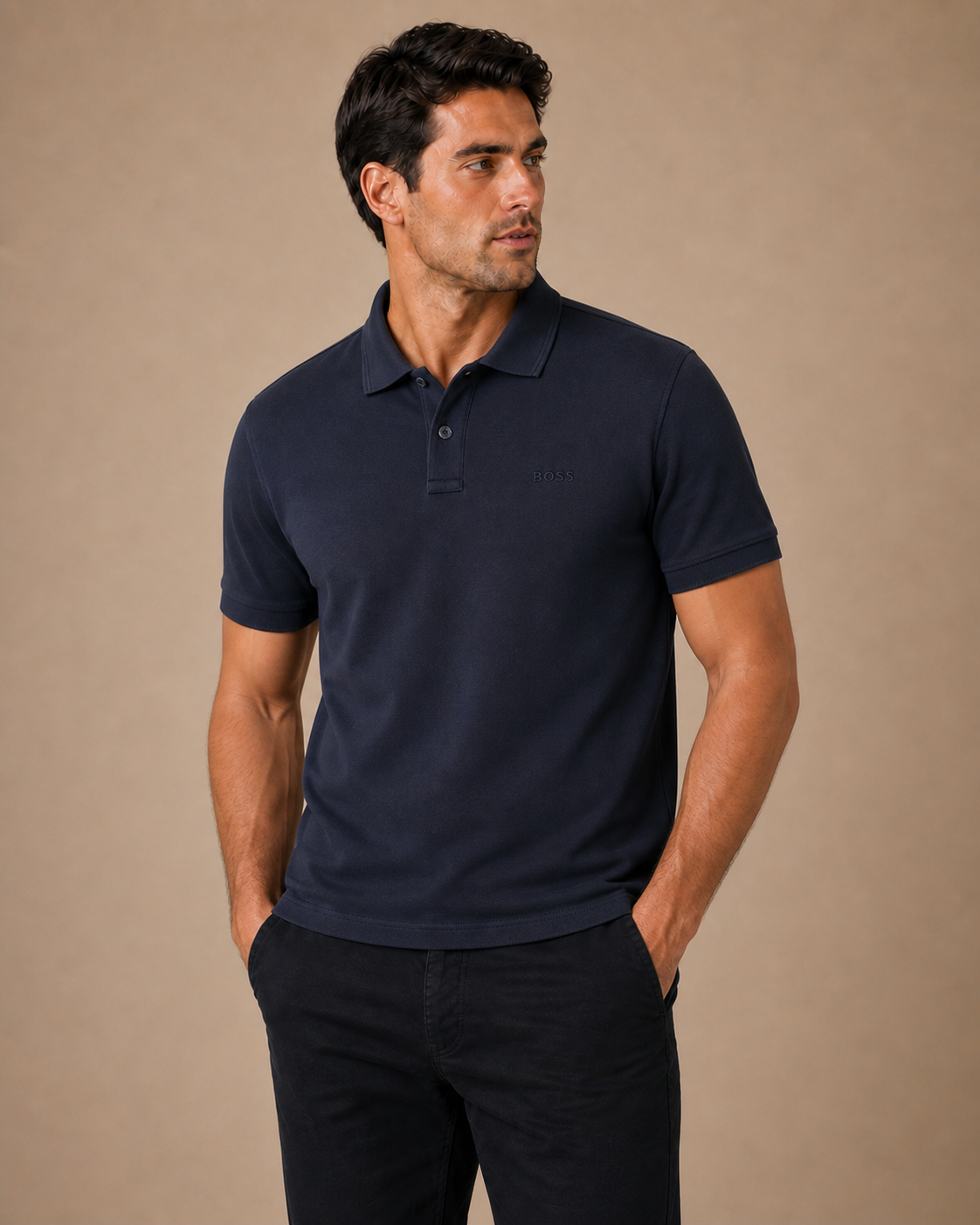 BOSS - POLO HOMME BLEU EN COTON | COLLEKT PARIS