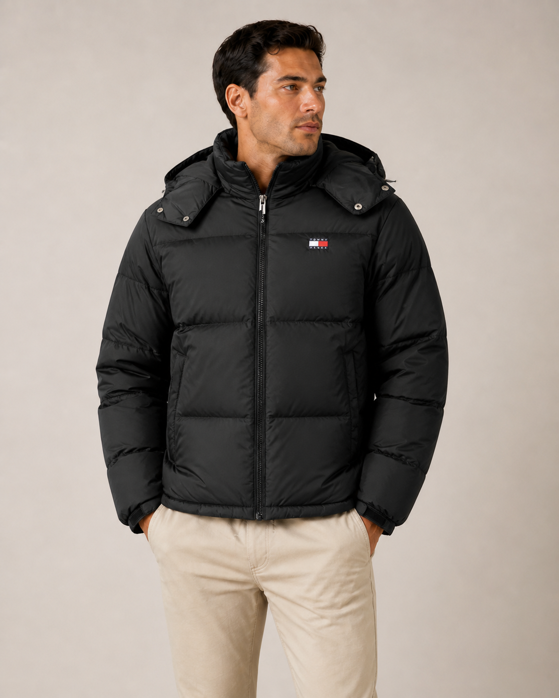 TOMMY HILFIGER - VESTE HOMME NOIRE DÉPERLANTE | COLLEKT PARIS