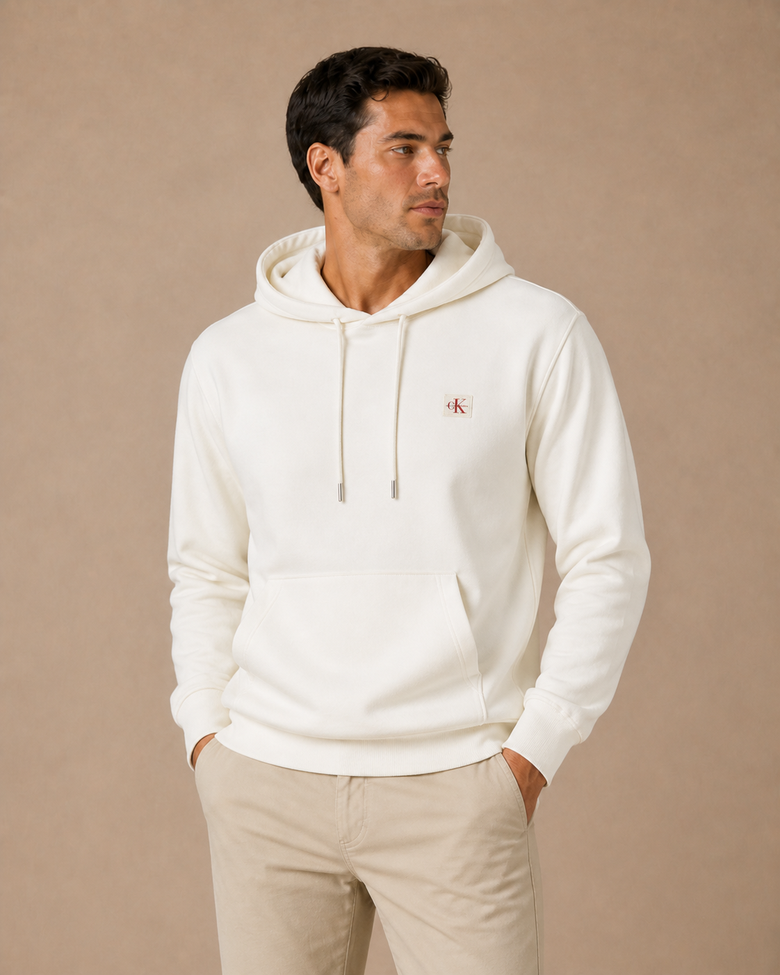 CALVIN KLEIN - SWEAT À CAPUCHE HOMME BLANC | COLLEKT PARIS
