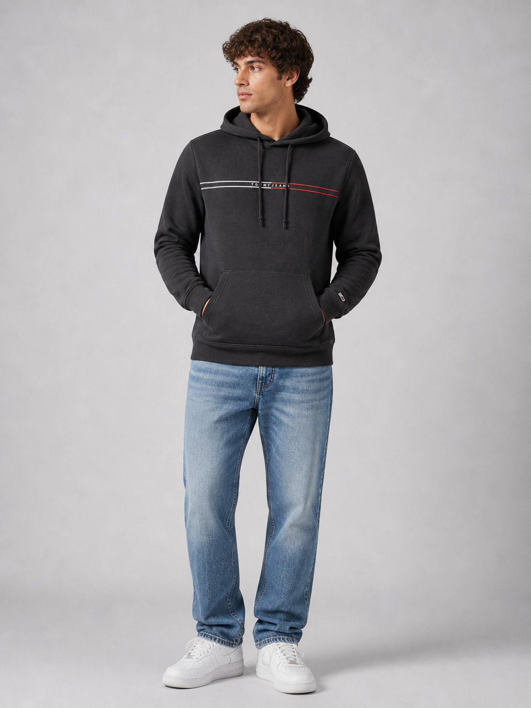 TOMMY HILFIGER - SWEAT À CAPUCHE HOMME NOIR EN COTON | COLLEKT PARIS
