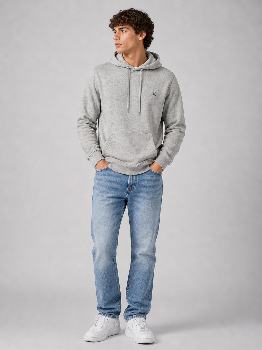 CALVIN KLEIN - SWEAT À CAPUCHE HOMME GRIS | COLLEKT PARIS
