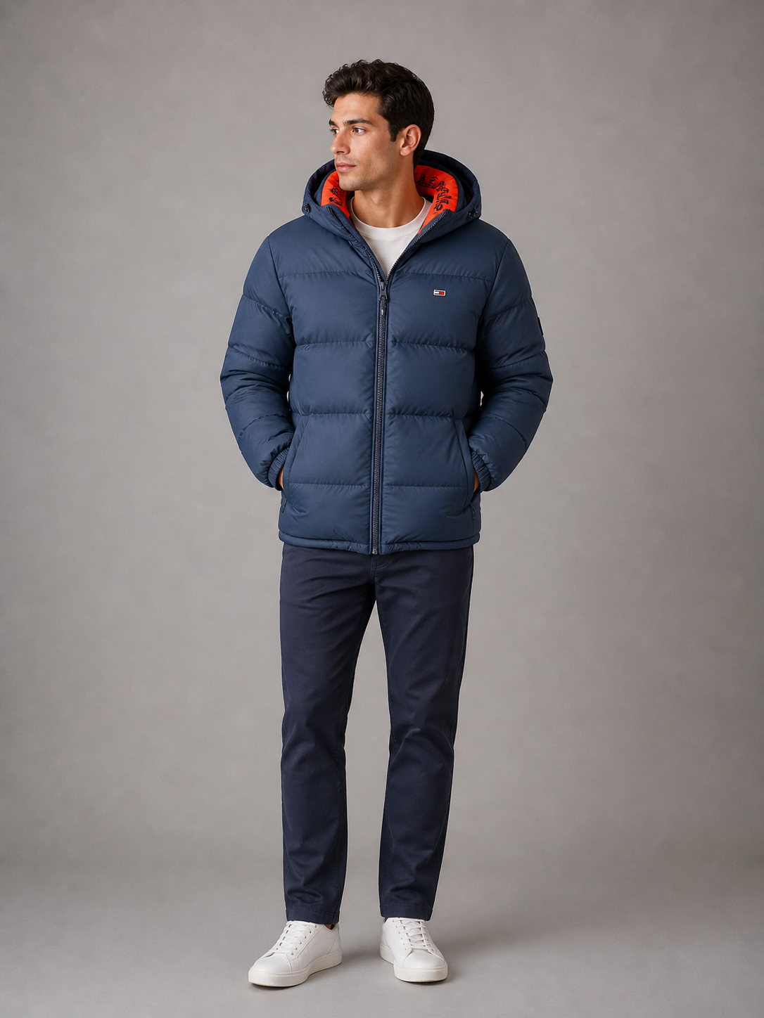TOMMY HILFIGER - VESTE HOMME BLEUE À CAPUCHE AMOVIBLE | COLLEKT PARIS