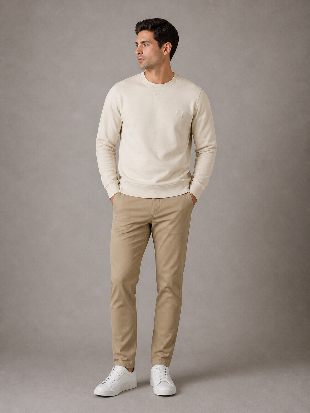 BOSS - SWEATSHIRT HOMME BEIGE | COLLEKT PARIS