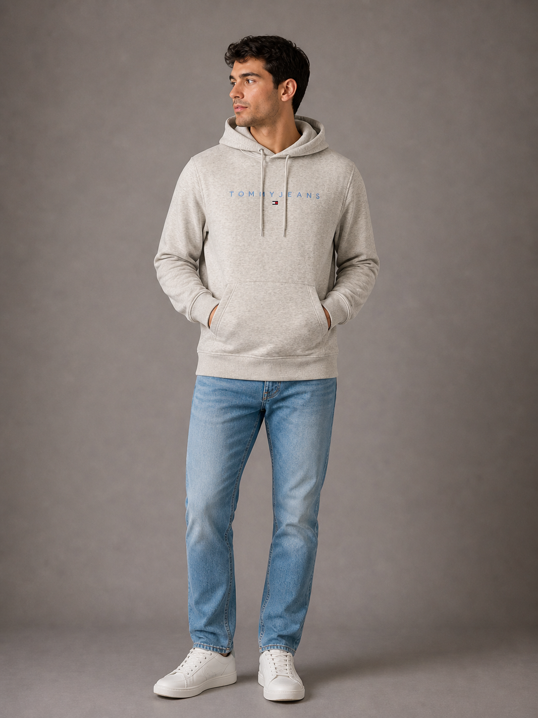 TOMMY HILFIGER - SWEAT À CAPUCHE HOMME GRIS | COLLEKT PARIS