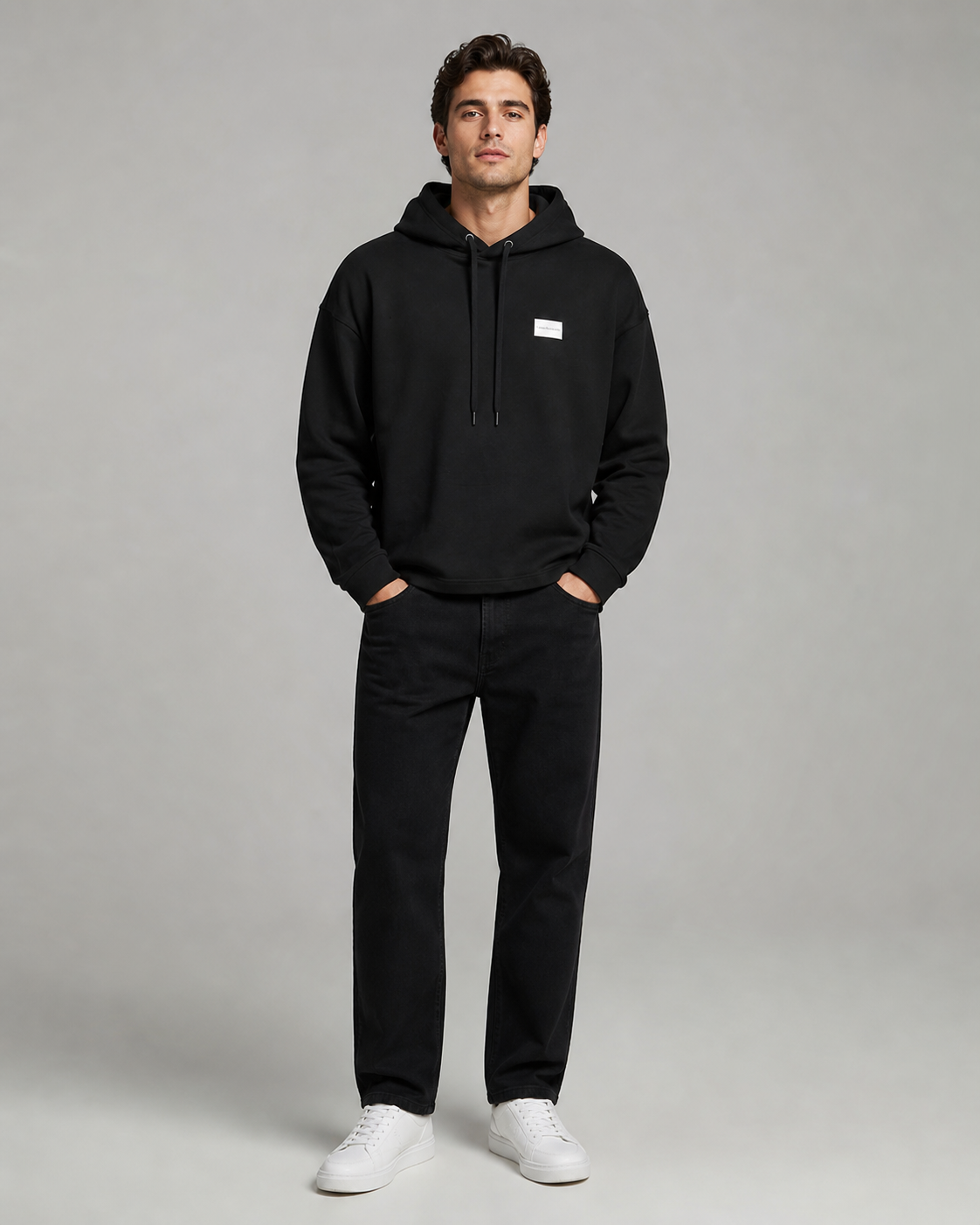 CALVIN KLEIN - SWEAT À CAPUCHE HOMME NOIR | COLLEKT PARIS