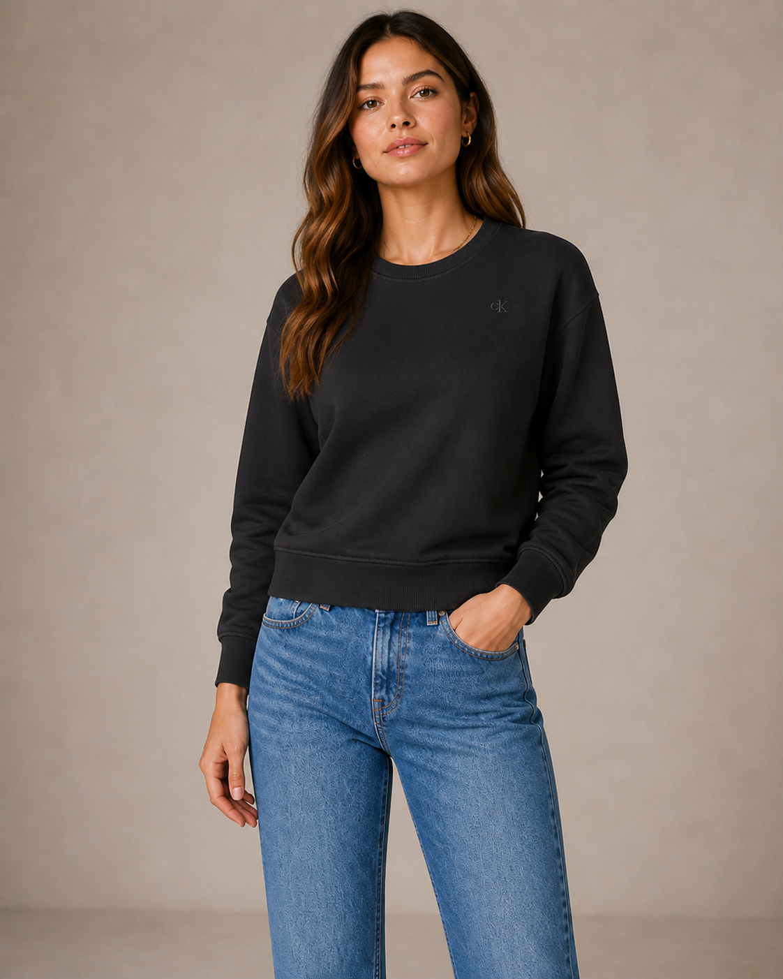 CALVIN KLEIN - SWEATSHIRT FEMME NOIR | COLLEKT PARIS