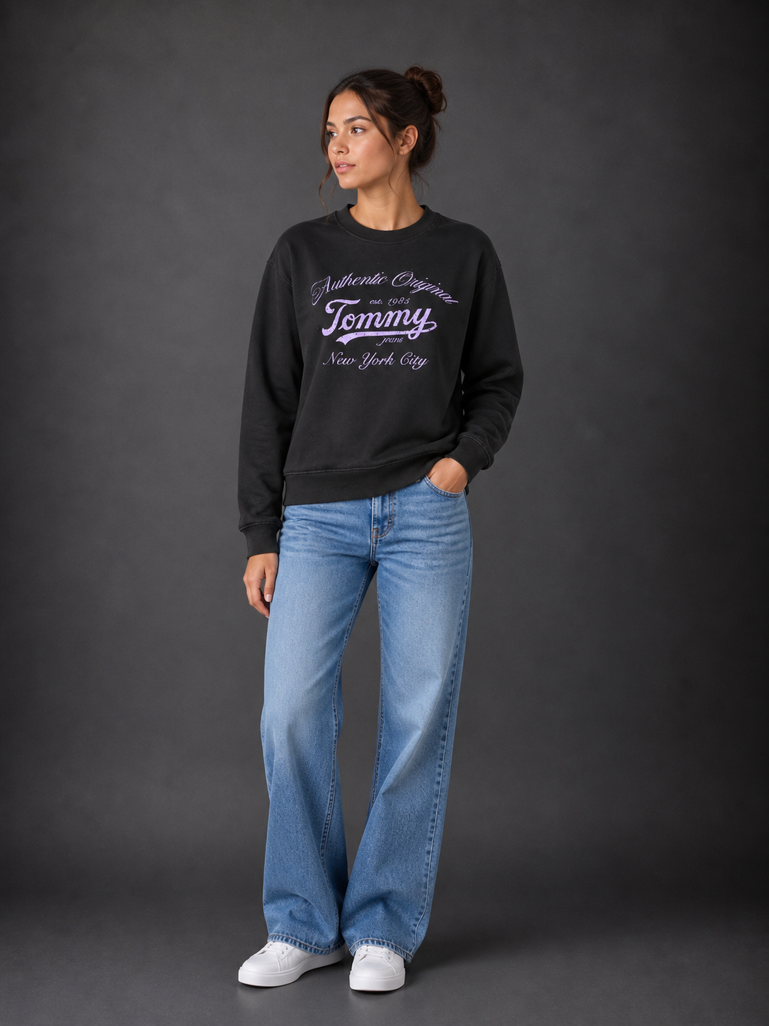 TOMMY HILFIGER - SWEATSHIRT FEMME NOIR | COLLEKT PARIS