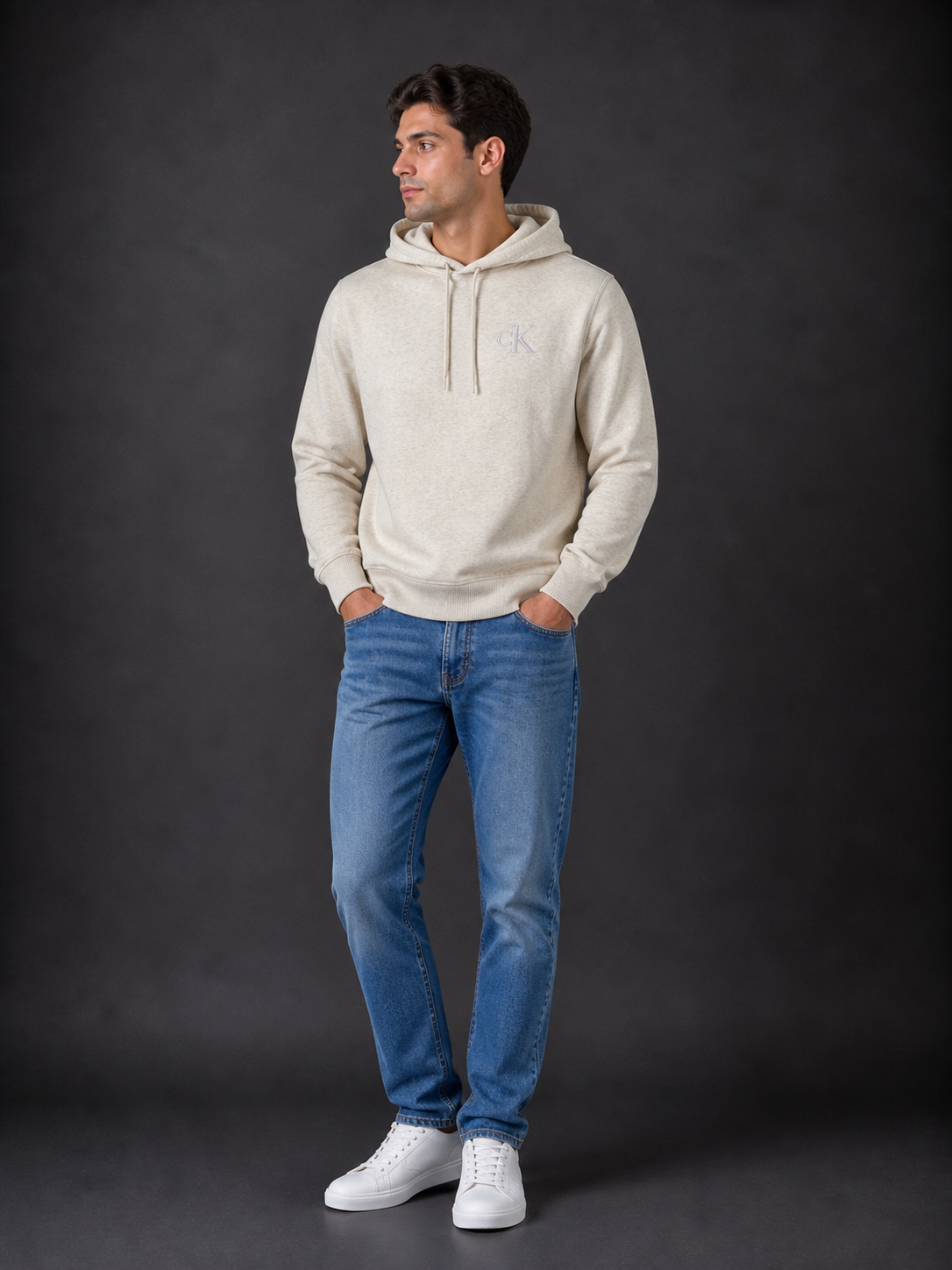 CALVIN KLEIN - SWEAT À CAPUCHE HOMME GRIS | COLLEKT PARIS