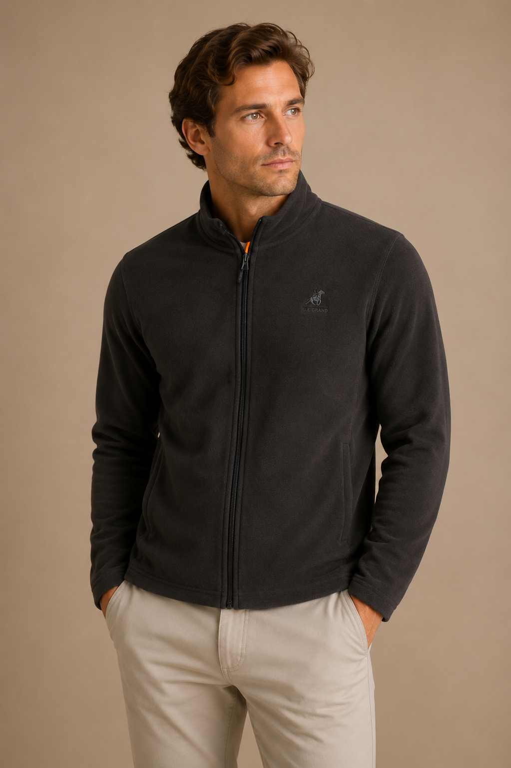U.S. GRAND - SWEAT POLAIRE HOMME NOIR ZIPPÉ | COLLEKT PARIS
