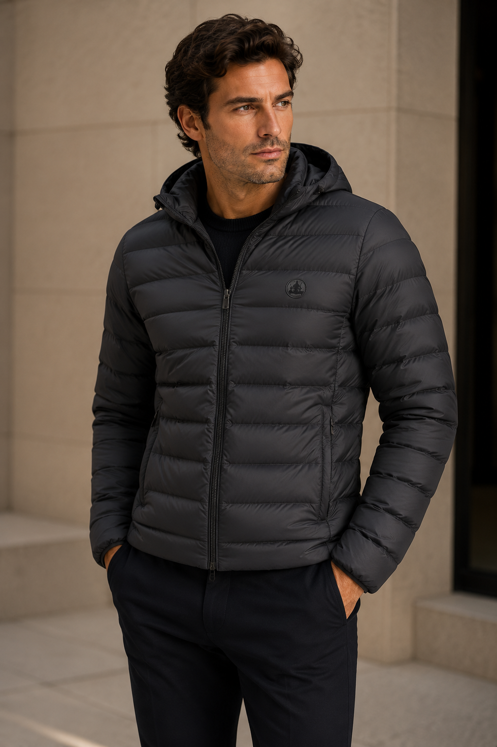 U.S. GRAND - MANTEAU HOMME NOIR À CAPUCHE | COLLEKT PARIS