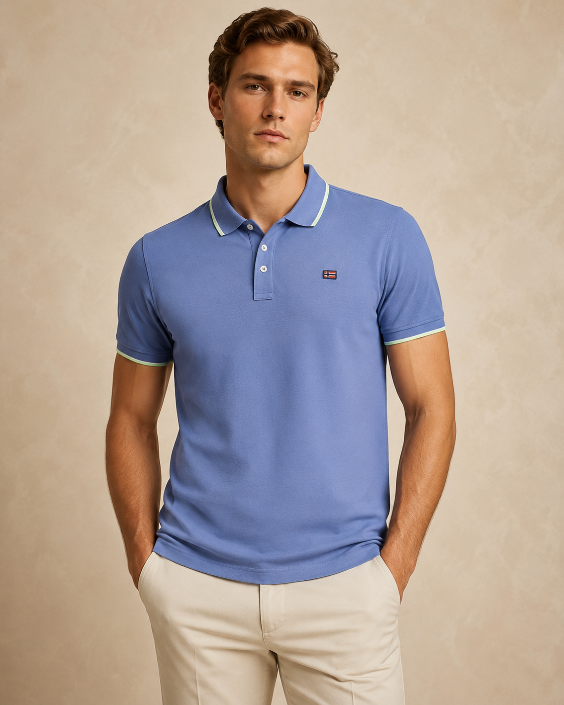 NORWAY 1963 - POLO HOMME BLEU DÉTAILS CONTRASTÉS | COLLEKT PARIS