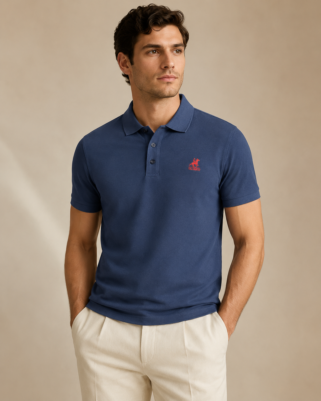 U.S. GRAND - POLO HOMME BLEU LOGO BRODÉ | COLLEKT PARIS