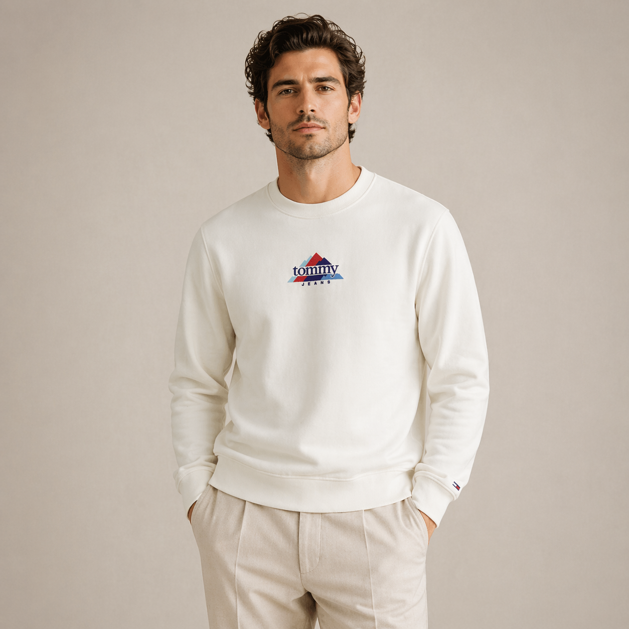 TOMMY HILFIGER - SWEATSHIRT HOMME BLANC EN COTON | COLLEKT PARIS