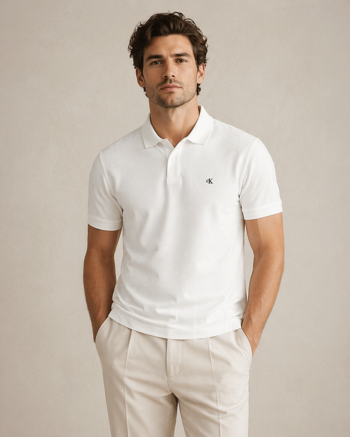 CALVIN KLEIN - POLO HOMME BLANC EN COTON | COLLEKT PARIS