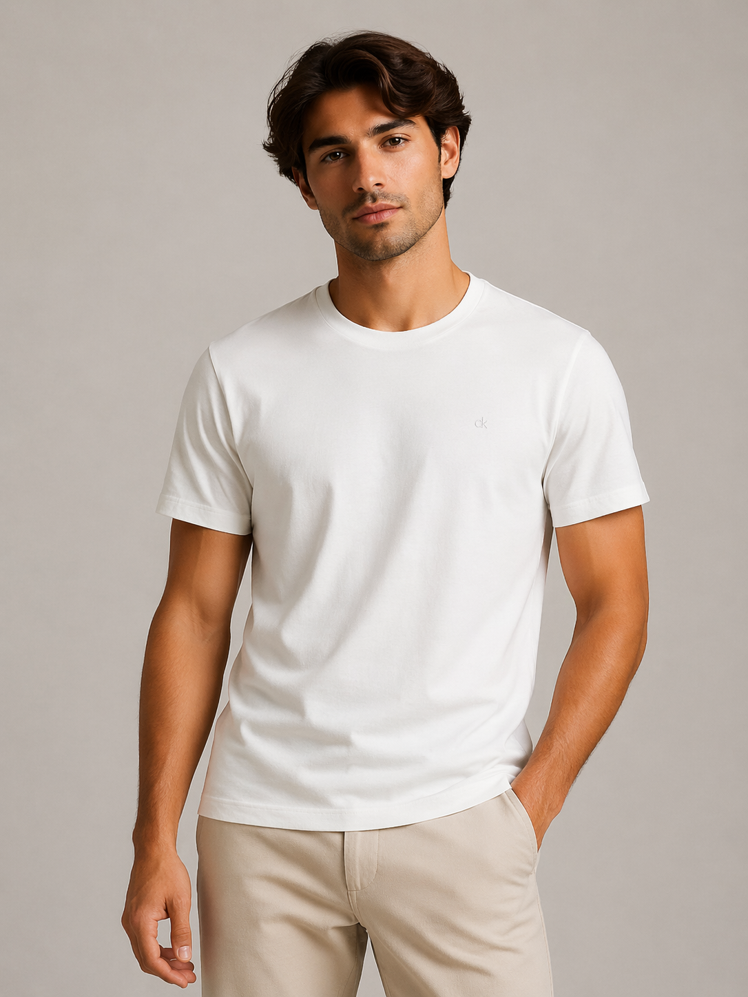 CALVIN KLEIN - T-SHIRT HOMME BLANC EN COTON | COLLEKT PARIS