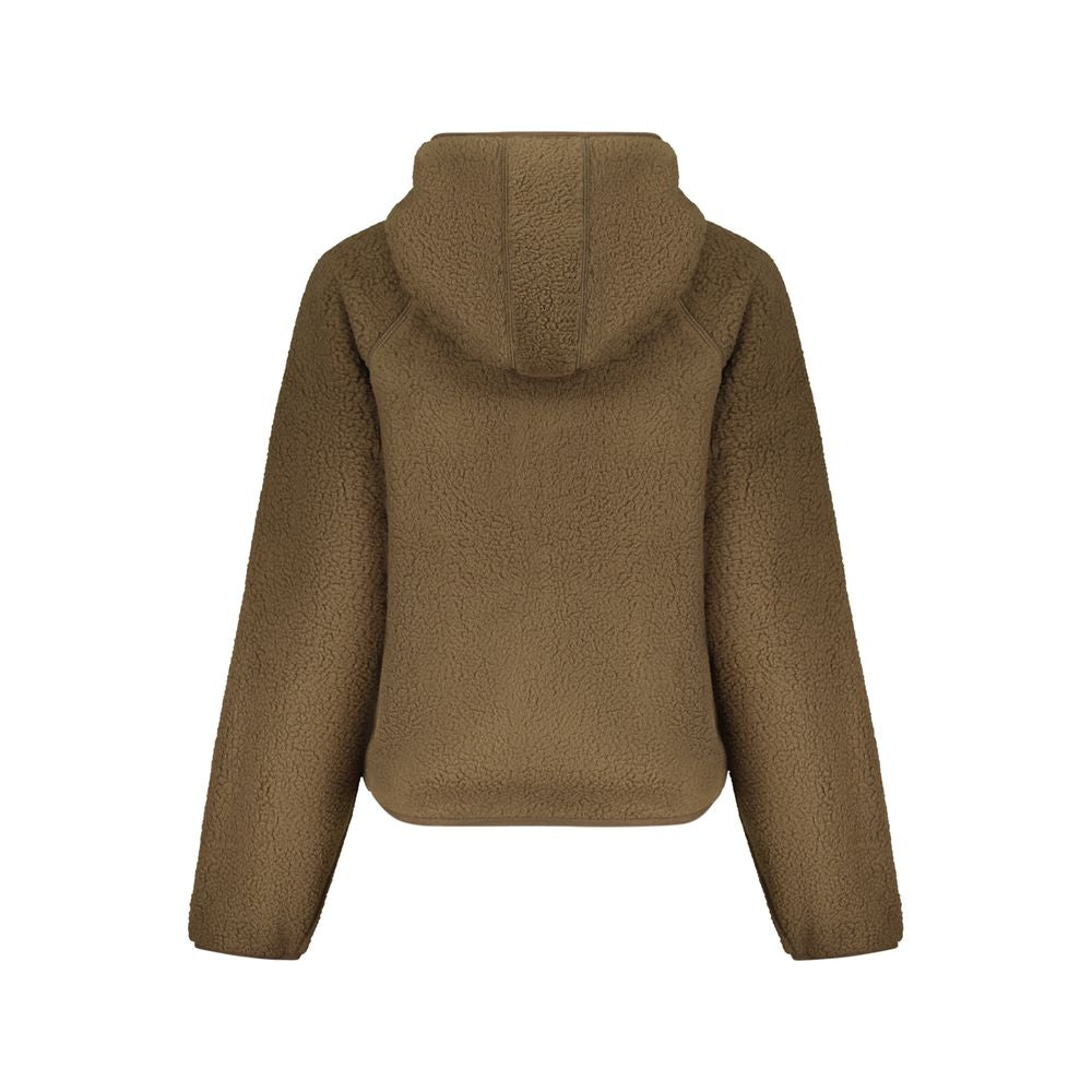 GUESS JEANS - WOMEN'S BROWN ZIPPED HOODIE | COLLEKT PARIS