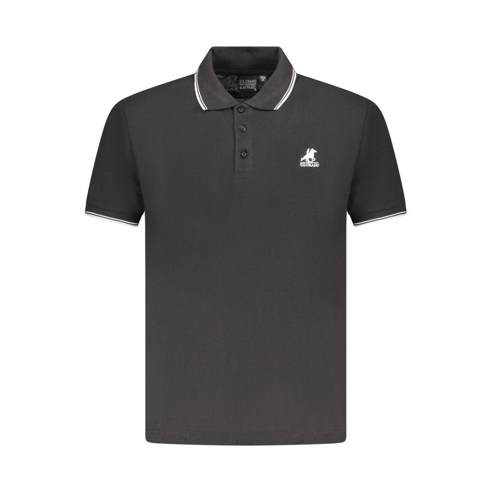 U.S. GRAND - POLO HOMME NOIR DÉTAILS CONTRASTÉS | COLLEKT PARIS