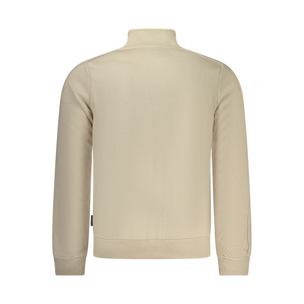 U.S. GRAND - SWEAT ZIPPÉ HOMME BEIGE LOGO BRODÉ | COLLEKT PARIS