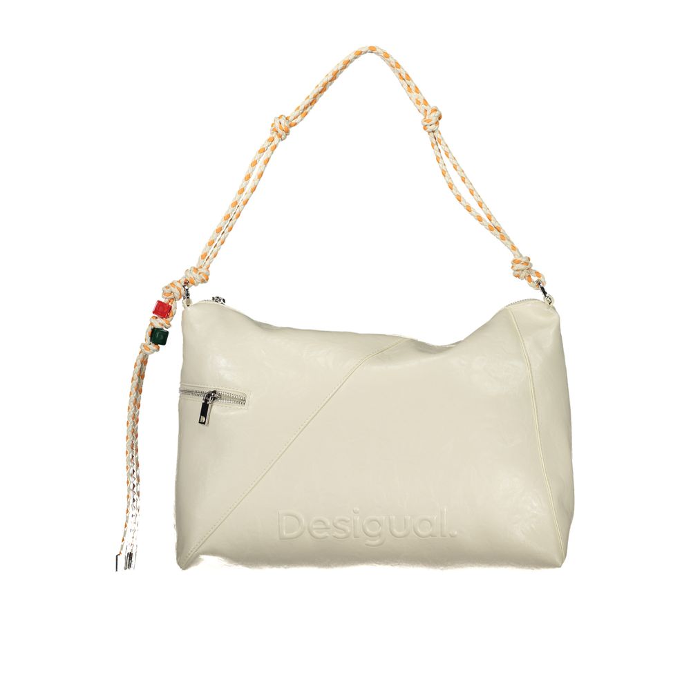 DESIGUAL - SAC À MAIN FEMME HALF LOGO LEIRIA 2.0 ÉCRU | COLLEKT PARIS