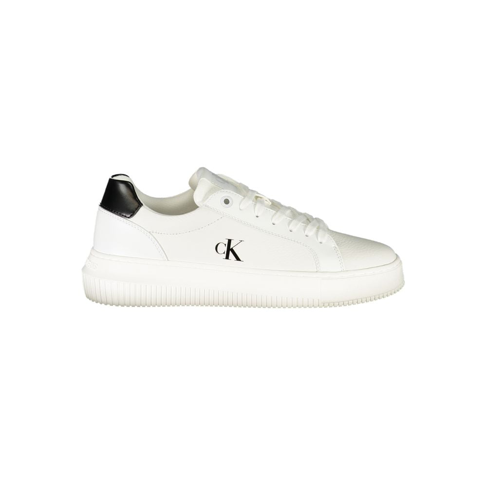 CALVIN KLEIN - SNEAKERS FEMME BLANCHES À DÉTAILS NOIRS | COLLEKT PARIS