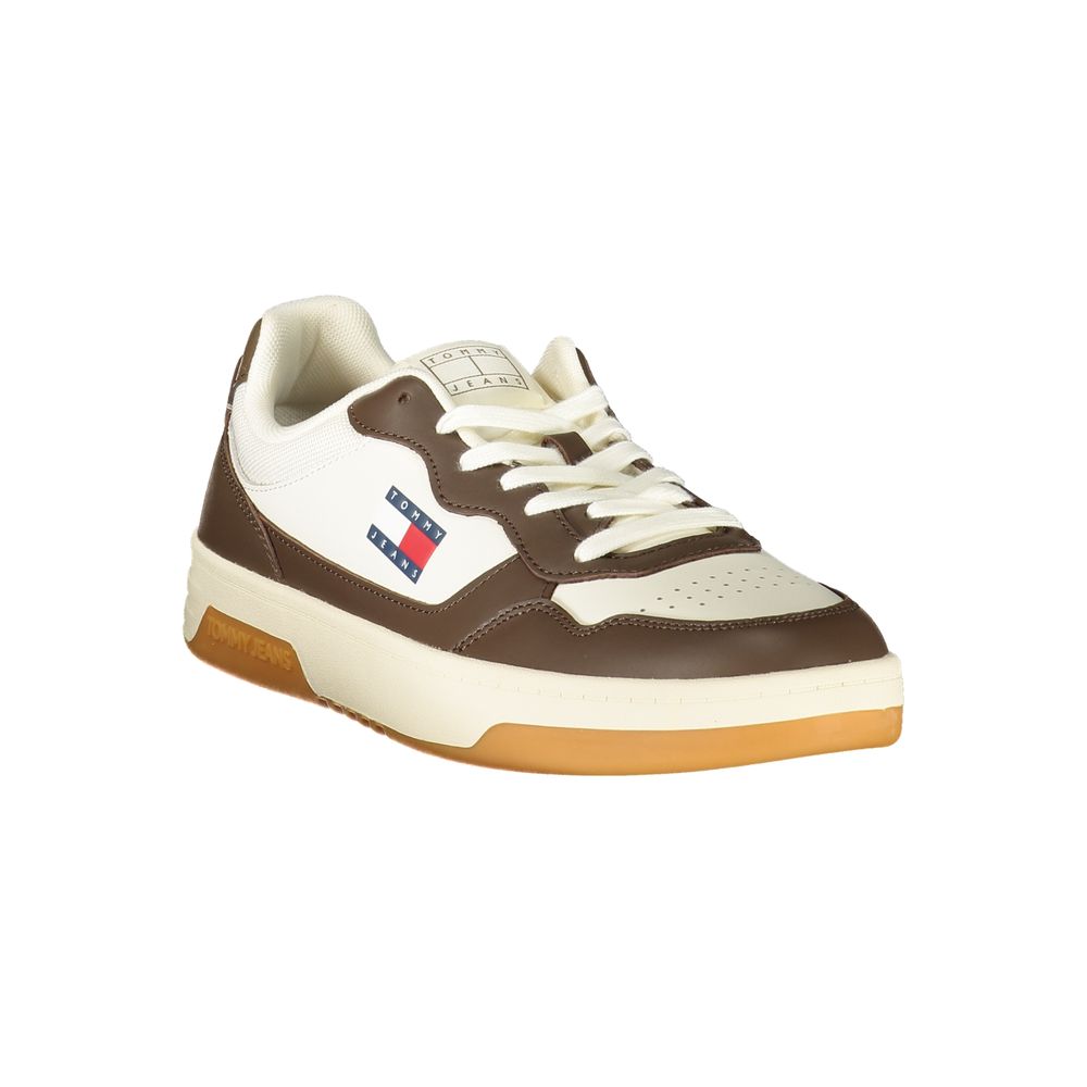TOMMY HILFIGER - SNEAKERS HOMME BLANCHES À DÉTAILS MARRON | COLLEKT PARIS