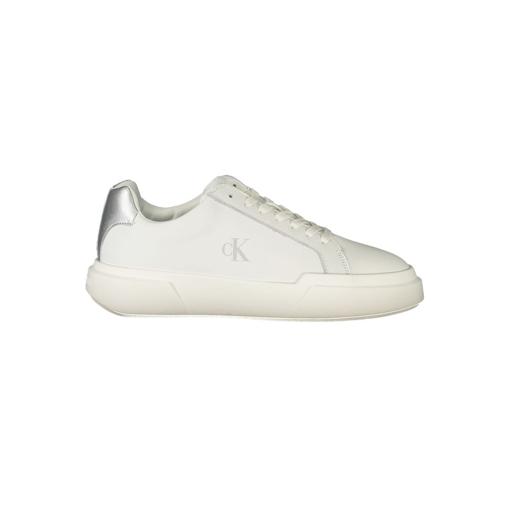 CALVIN KLEIN - SNEAKERS FEMME BLANCHES À DÉTAILS ARGENTÉS | COLLEKT PARIS