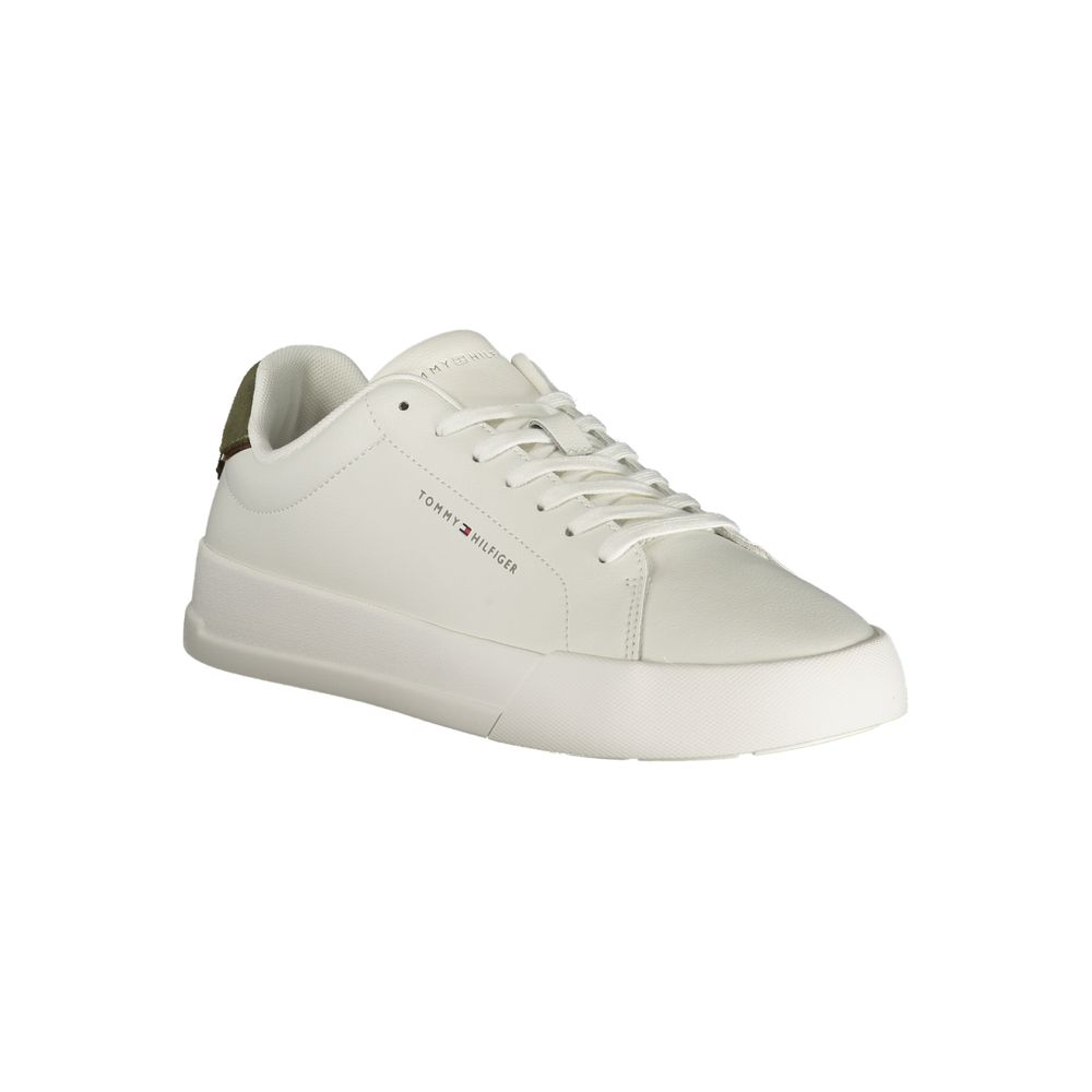 TOMMY HILFIGER - SNEAKERS HOMME BLANCHES À DÉTAILS VERTS | COLLEKT PARIS