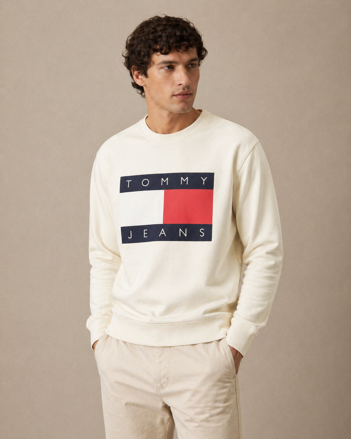 TOMMY HILFIGER - SWEATSHIRT HOMME BLANC EN COTON | COLLEKT PARIS