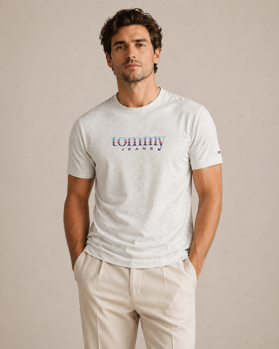 TOMMY HILFIGER - T-SHIRT HOMME GRIS EN COTON | COLLEKT PARIS