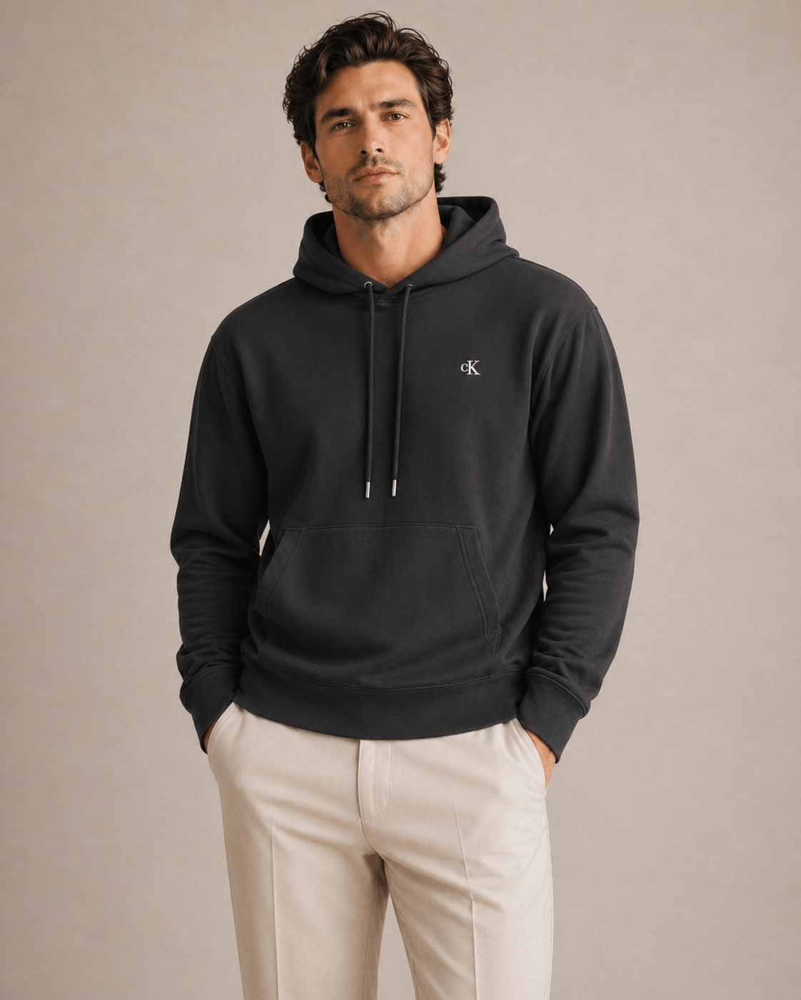 CALVIN KLEIN - SWEAT À CAPUCHE HOMME NOIR | COLLEKT PARIS
