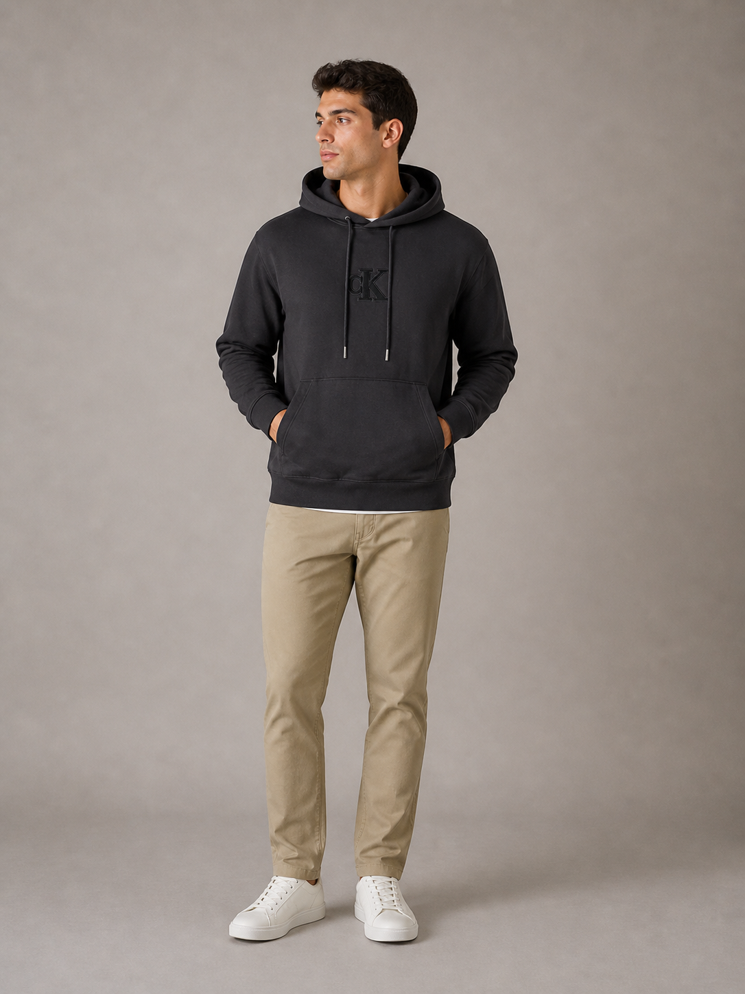 CALVIN KLEIN - SWEAT À CAPUCHE HOMME NOIR | COLLEKT PARIS