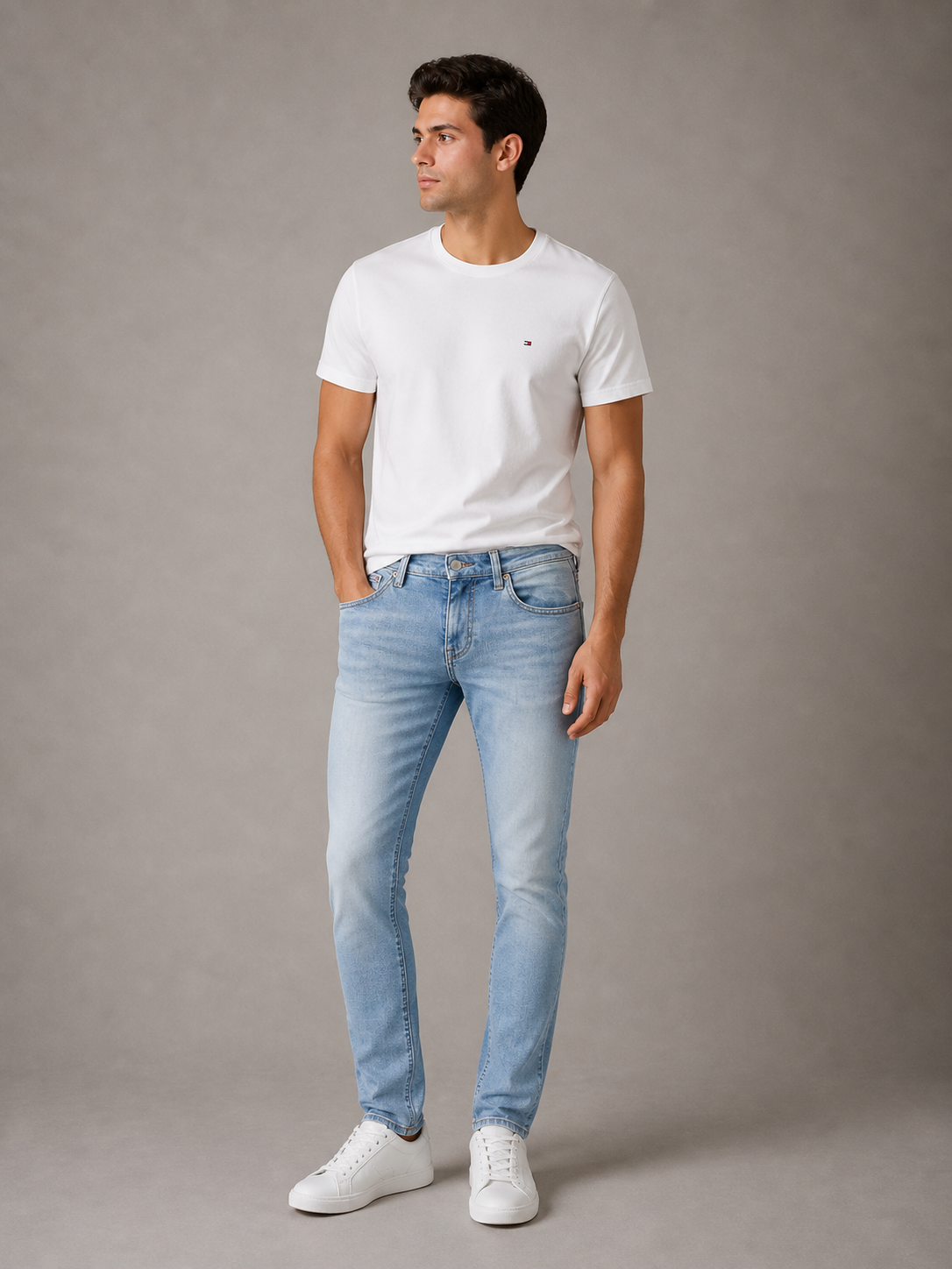 TOMMY HILFIGER - JEAN SLIM HOMME BLEU CLAIR SCANTOM | COLLEKT PARIS