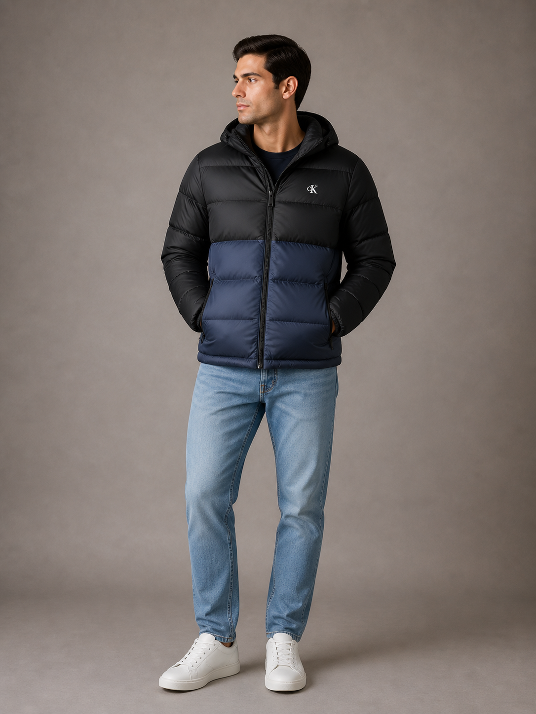 CALVIN KLEIN - VESTE HOMME NOIRE À CAPUCHE AMOVIBLE | COLLEKT PARIS