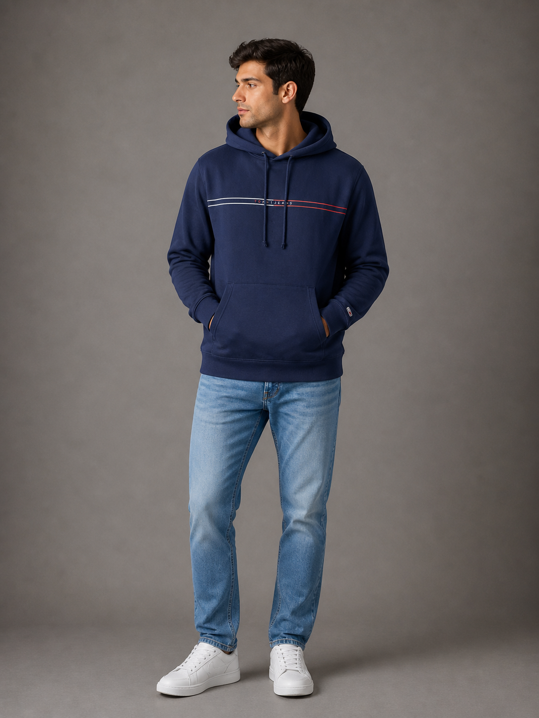 TOMMY HILFIGER - SWEAT À CAPUCHE HOMME BLEU | COLLEKT PARIS