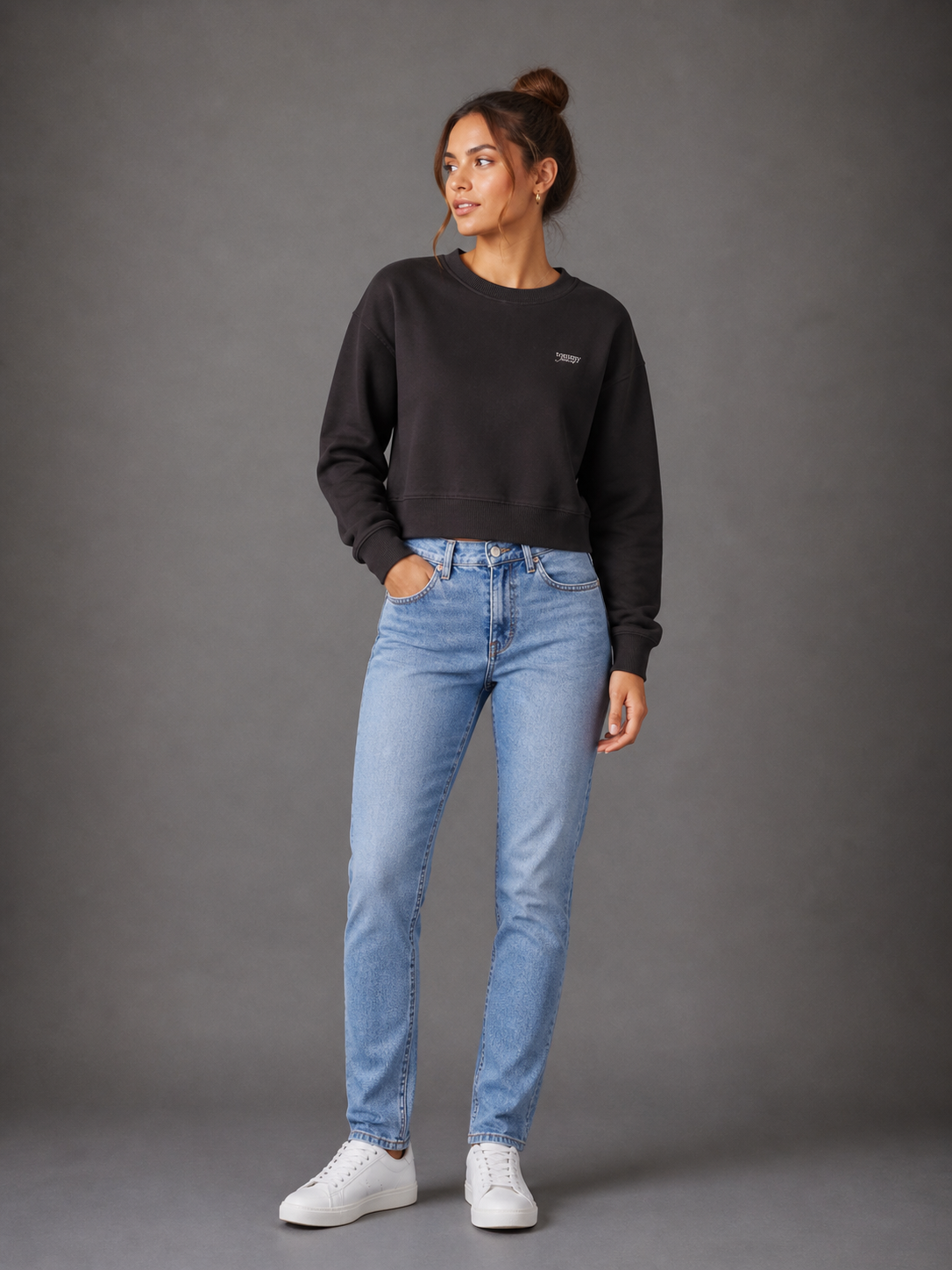 TOMMY HILFIGER - SWEATSHIRT FEMME NOIR | COLLEKT PARIS
