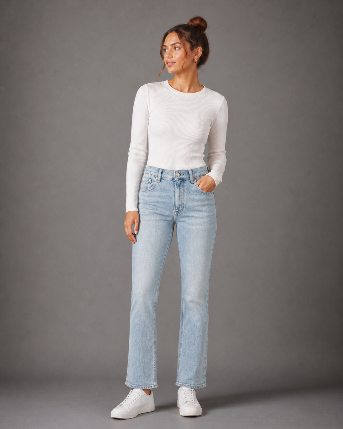 CALVIN KLEIN - JEAN FEMME BLEU CLAIR HIGH RISE | COLLEKT PARIS