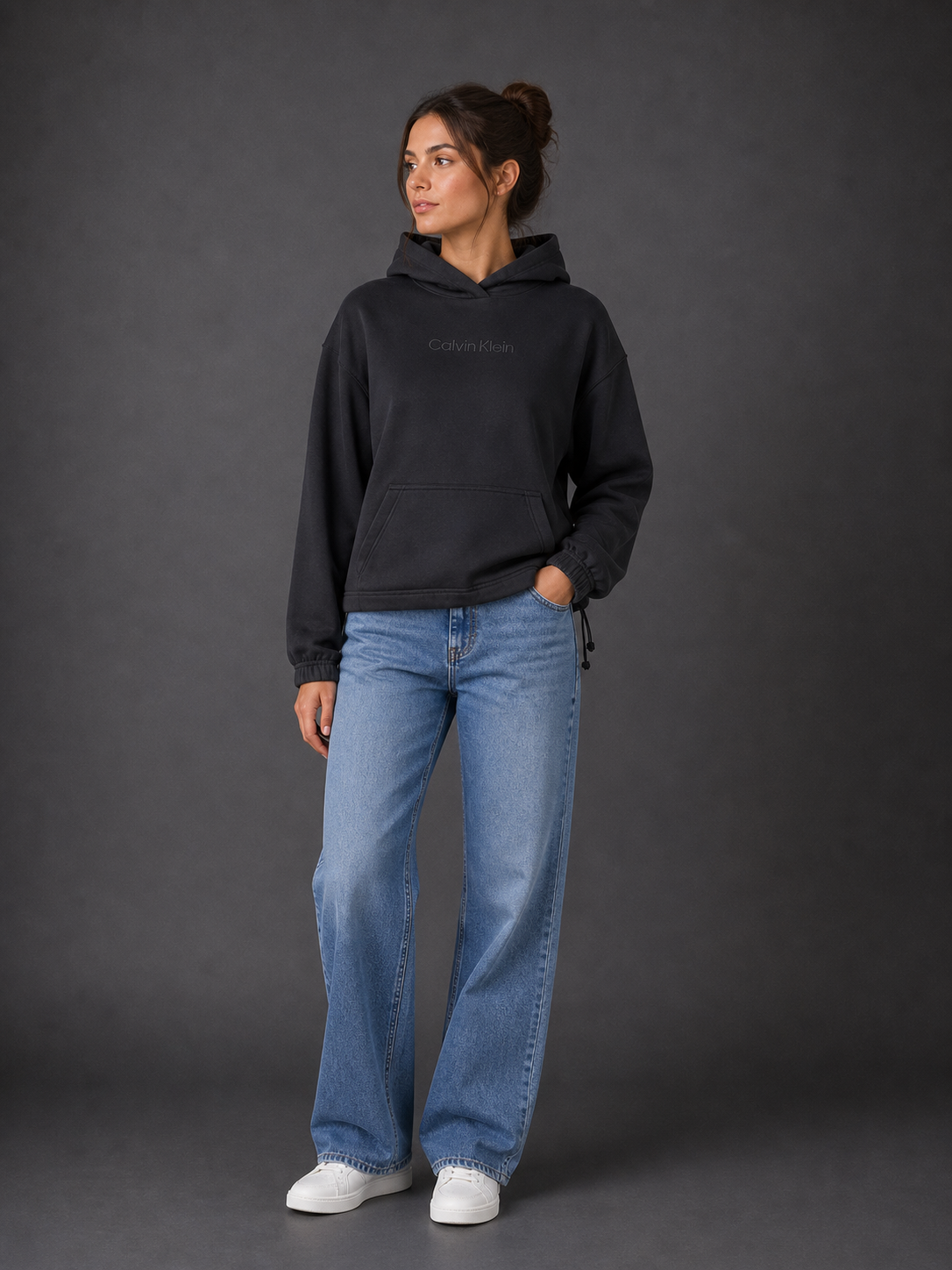 CALVIN KLEIN - WOMEN'S BLACK HOODIE | COLLEKT PARIS