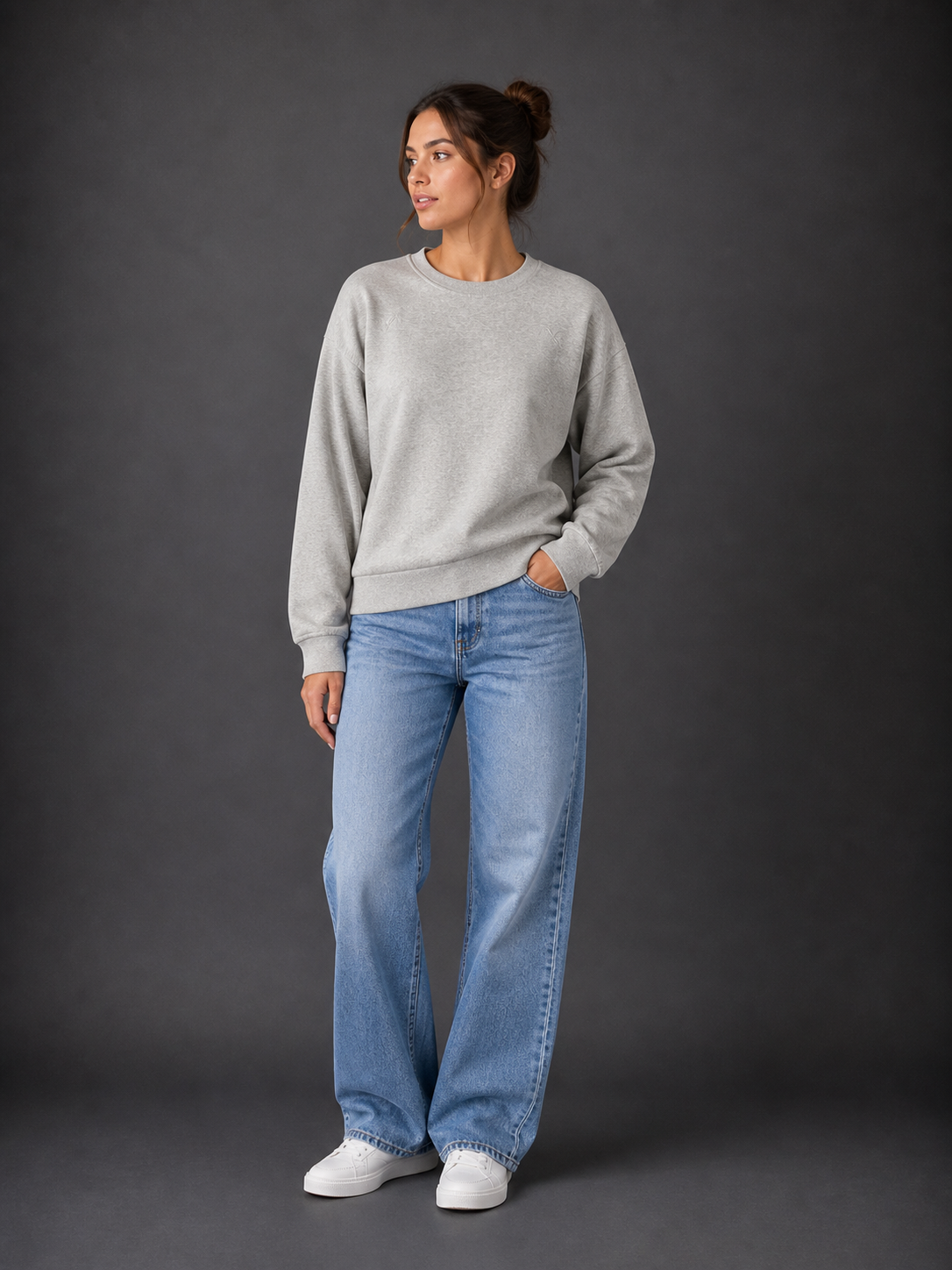 CALVIN KLEIN - SWEATSHIRT FEMME GRIS | COLLEKT PARIS