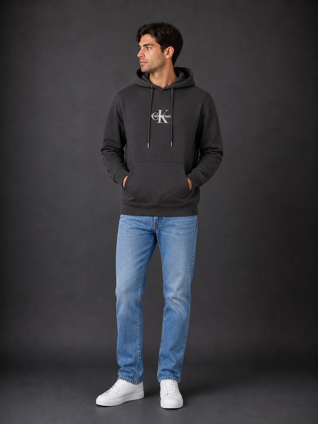 CALVIN KLEIN - SWEAT À CAPUCHE HOMME NOIR | COLLEKT PARIS